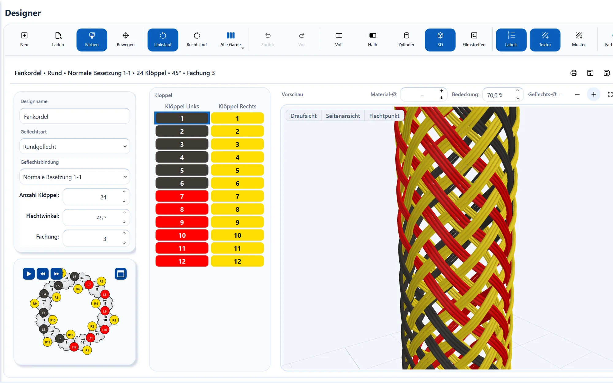 Designer mit 3D-Vorschau