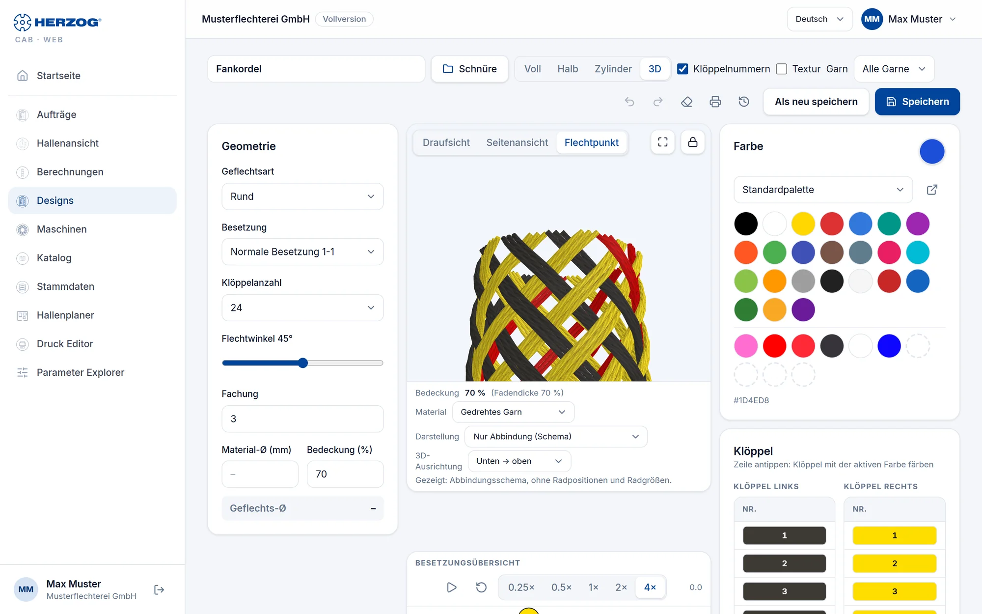 Herzog CAB Web: Designer im Browser